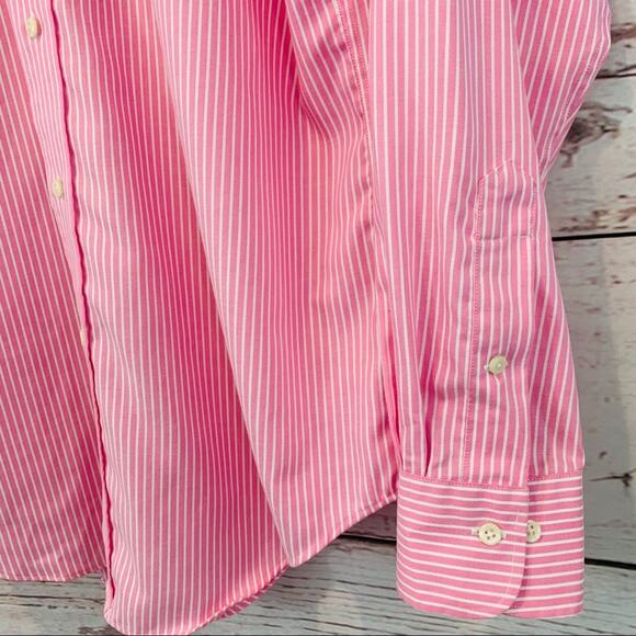 Lauren Ralph Lauren pink white stripe non iron - Picture 3 of 6